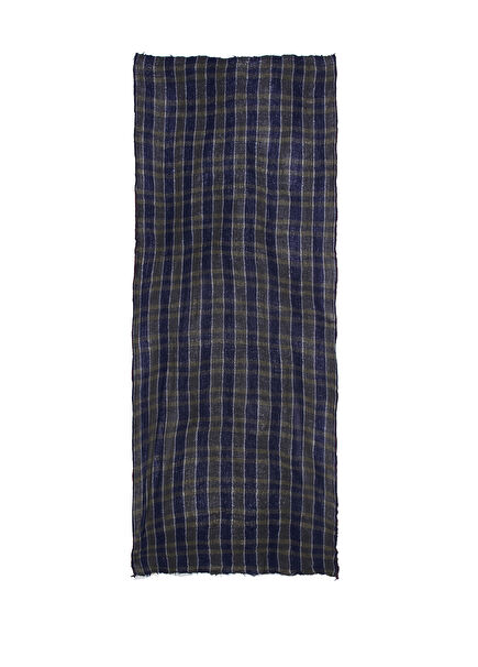 Lacivert Ekoseli Erkek Yün Şal