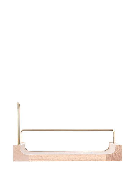 Raw Gold Tumbled Detailed Wooden Small Size Wall Shelf