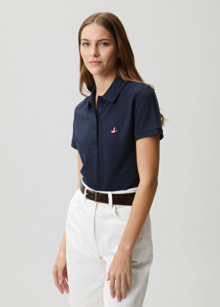 Navy Blue Piqué Polo T-Shirt