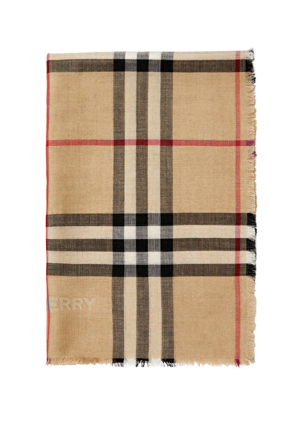 Gauz Double Sided Beige Wool Unisex Scarf