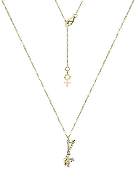 Galaktik Harf Pırlantalı Kadın Altın Kolye-I