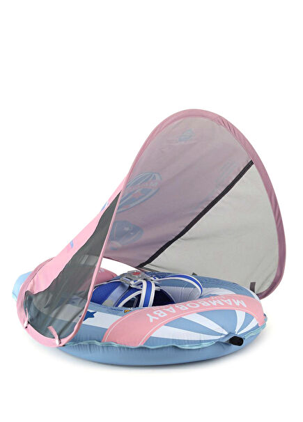 Hot Air Balloon Blue Safety Canopy Foot Support Baby Swim Ring