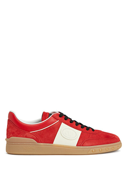 Kırmızı Beyaz Erkek Deri Sneaker