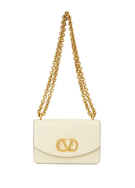 Small Cream Women's Leather Bag