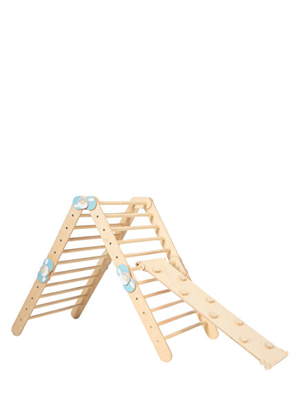 Rainbow & Clouds Convertible Climbing Triangle & Play Tent Set