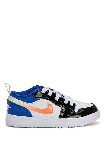 Jordan 1 Low Bottom White Kids Leather Sneakers