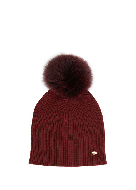 Burgundy Women's Cashmere Blend Wool Beanie