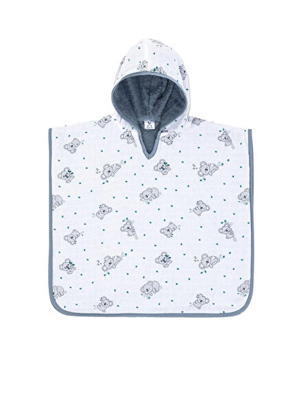 Hero Patterned Muslin and Towel Baby Poncho