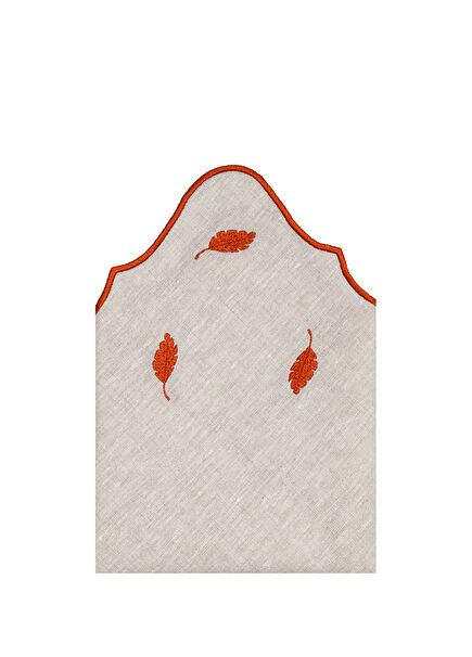 Autumn Leaves Embroidered Linen 2-Piece Napkin Set