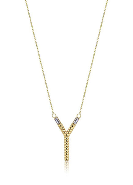 Altın Kaplama 925 Ayar Gümüş İnisyal Y Harf Kolye