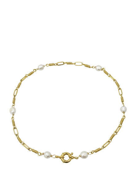 Gina Pearl Gold Plated 925 Sterling Silver Women's Necklace