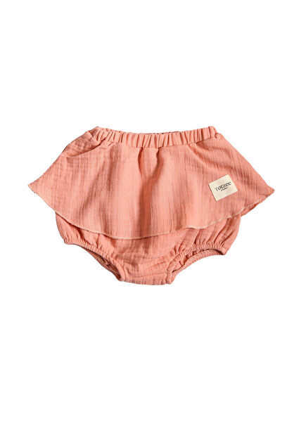 Mercan Müslin Kız Bebek Etekli Şort