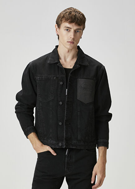 Over Black Denim Jacket