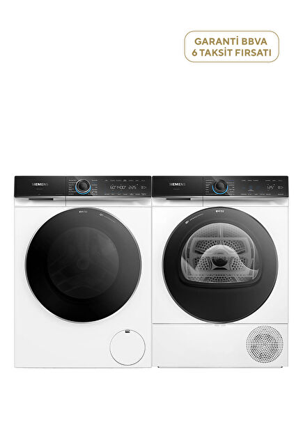 WG54B2A1TR iQ700 1400 Cycle Washing Machine 10 Kg + WQ45B2A0TR iQ700 Heat Pump Dryer 9 Kg