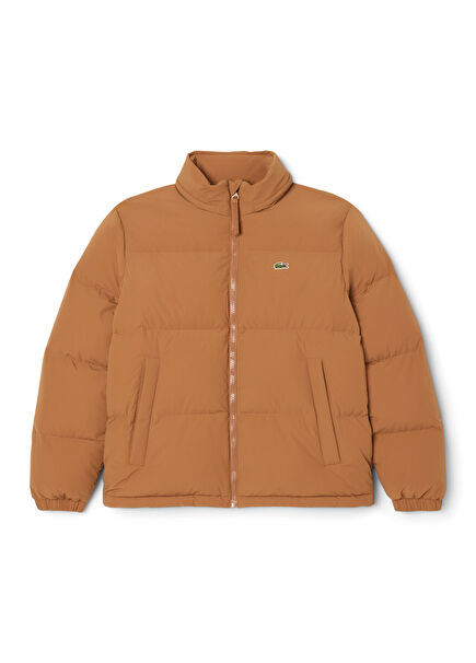 Koyu Kahverengi Relaxed Fit Fermuarlı Erkek Mont