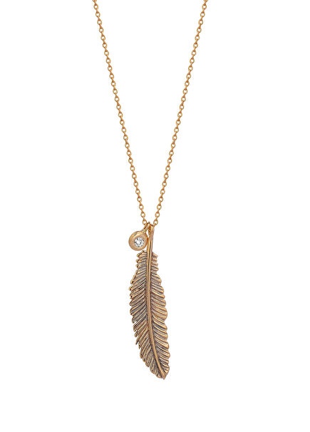 Raven Feather Midi Zincir Kadın Altın Kolye