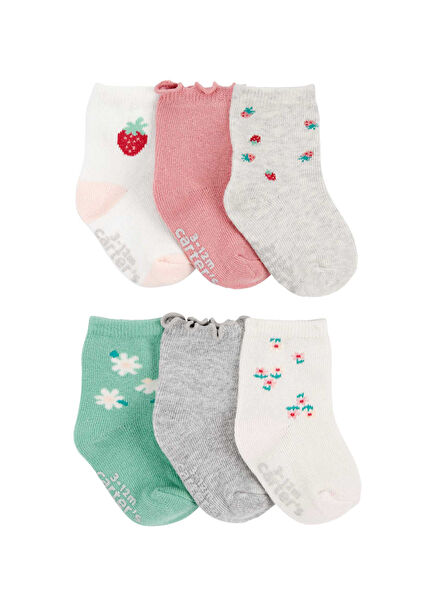 Multicolored Baby Girl 6-Socks Set