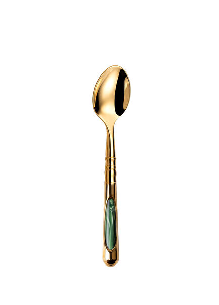 Ceres of Gold Stainless Steel Green Dessert Fork