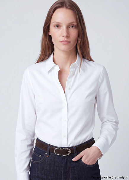 Slim Fit Non-Iron Kırık Beyaz Gömlek