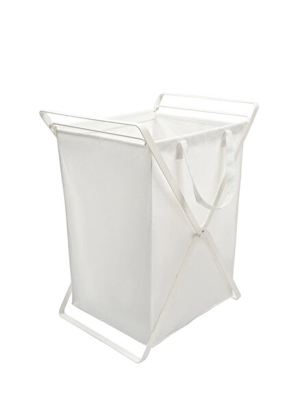 Tower White Metal Laundry Basket and Bag 45 L