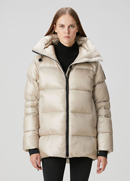 Cypress Bej Kapüşonlu Puffer Mont