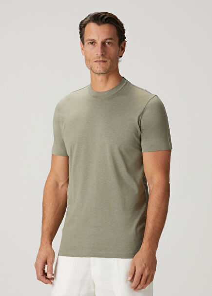Koyu Yeşil İpek T-shirt