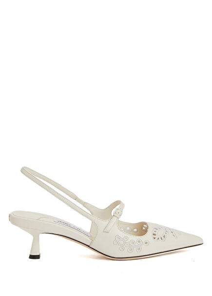 Didi Beyaz Deri Topuklu Ayakkabı