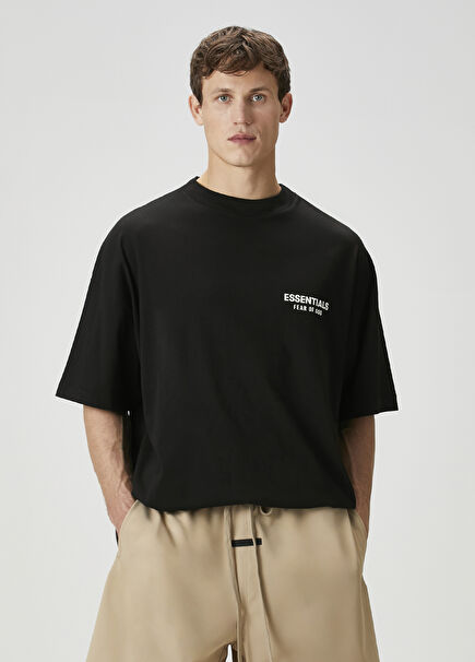 Siyah Logo Baskılı T-shirt