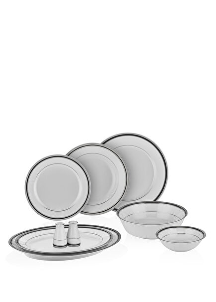 Austin Platinum Porcelain 54 Piece Dinner Set for 12 People
