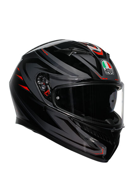 K3 Syth Black Red Closed Motorcycle Helmet