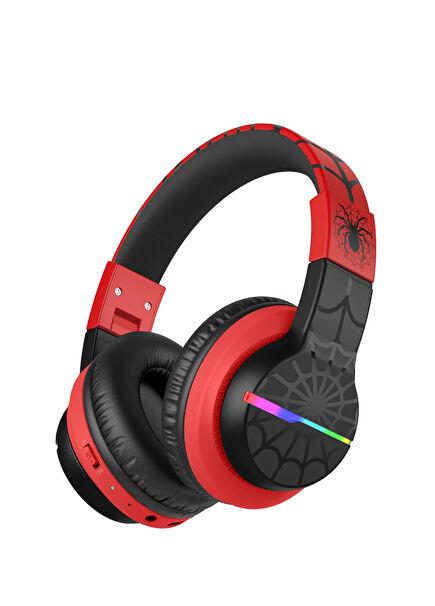 BTH12 Siyah Kırmızı Unisex Çocuk Kulak Üstü Bluetooth Kulaklık