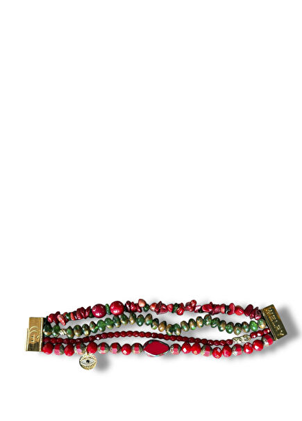 Carmen Stretchy 24 Ayar Altın Kaplama Doğal Taş Kadın Bileklik