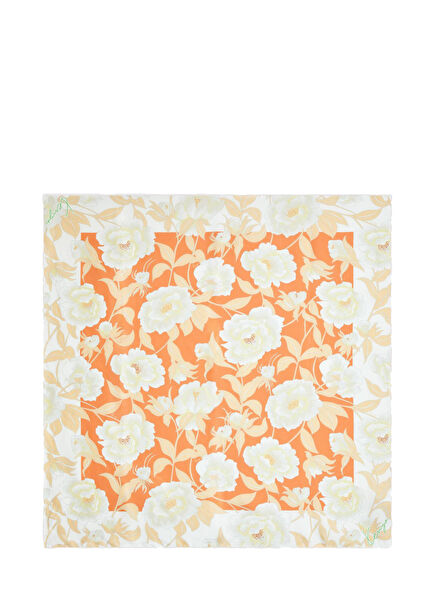 Floral Patterned Women's Silk Scarf