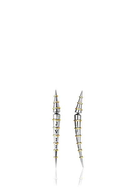 Sulphur II Rhodium Crown Dangling Women's Earrings
