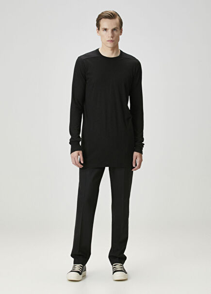 Black Waist Corded Wool Trousers