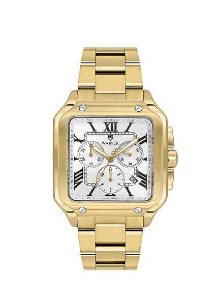 WA.18090-G Altın Rengi Çelik Erkek Kol Saati