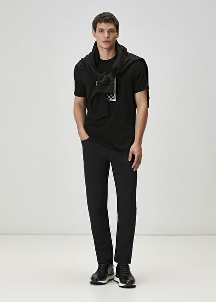 Slim Fit Black Extra Stretch Non Denim Pants