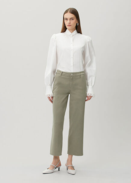 Stovepipe Straight Yeşil Jean Pantolon