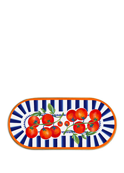 Dolce Vita Tomatos Patterned Porcelain Oval Tray
