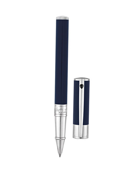 D-Initial Blue Chrome Finish Roller Pen