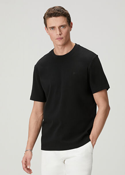 Relax Fit Siyah Basic T-shirt