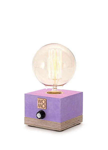 Beton Mor El Yapımı Masa Lambası