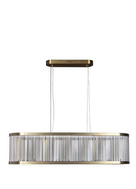 Nablus Antique Smoked Transparent Glass Pendant Chandelier with Rod