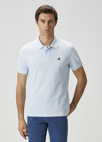 Açık Mavi Polo Yaka T-shirt