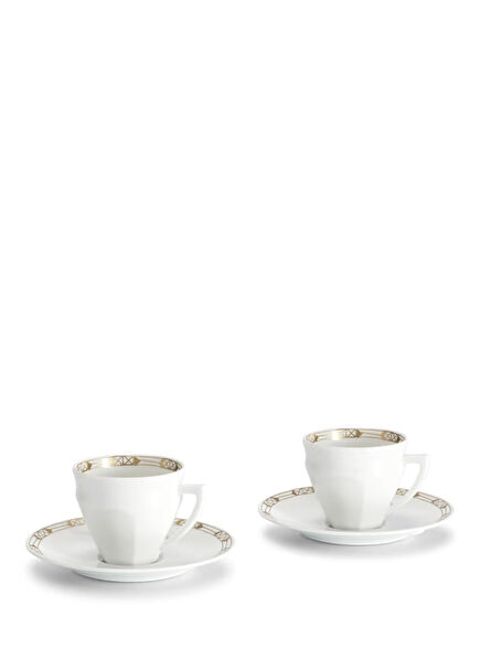 Talleyrand Beyaz Porselen 2'li Kahve Fincanı Seti