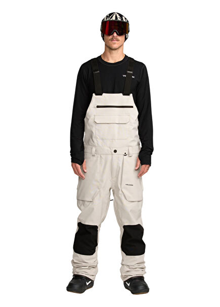 Roan Bib Stn Beyaz Erkek Snowboard Pantolon