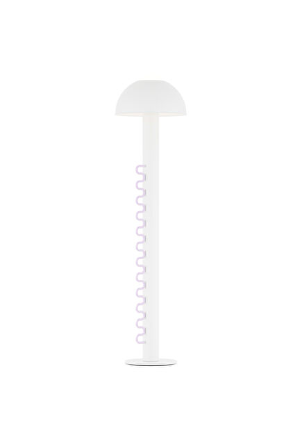 Wave White Metal Floor Lamp