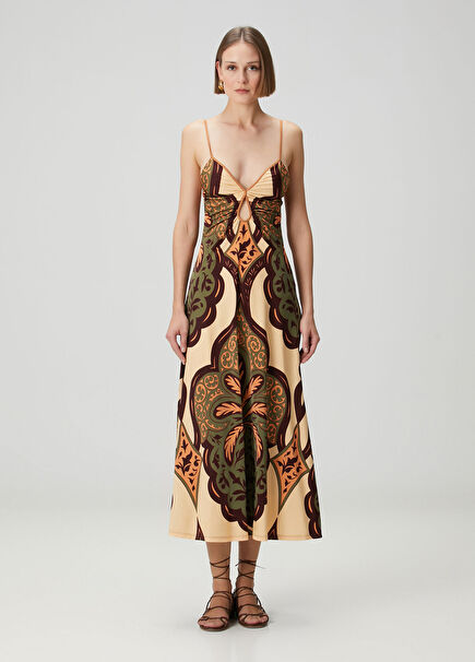 Nuestra Tierra Print Midi Dress