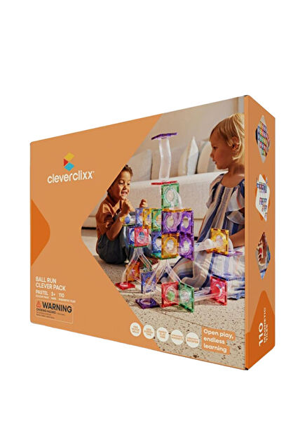 Ball Run Clever Pack Pastel Magnetic Blocks 110 Pieces 3+ Years Building Toy