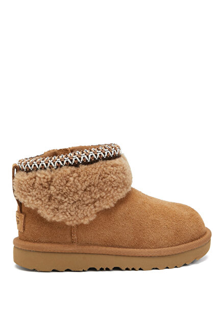 Classic Ultra Mini Maxi Curl Tan Kids Leather Boot